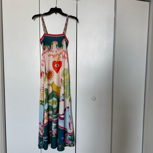 Colorful Maxi Dress with Heart Design